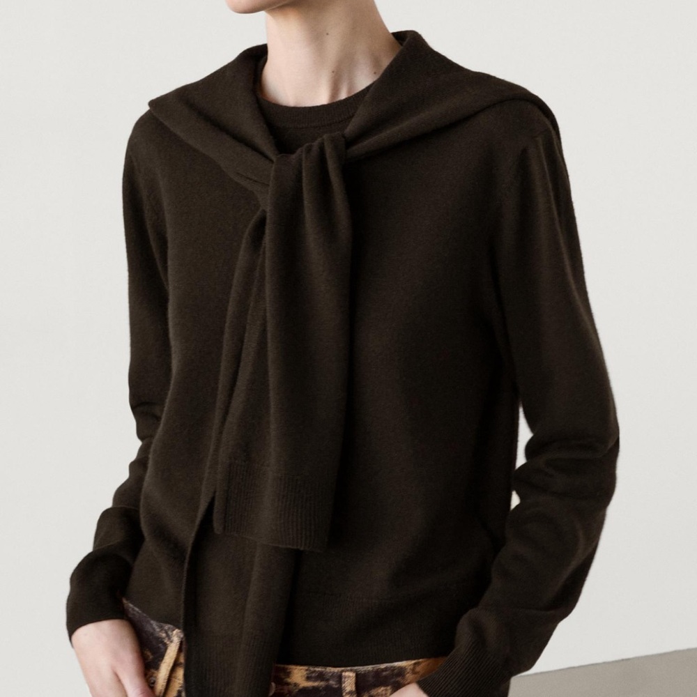 NWT Massimo Dutti Chocolate Brown Sweater, Size Medium
